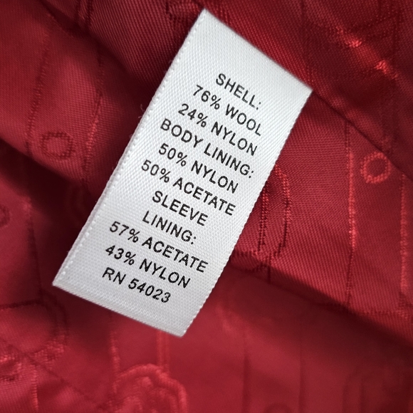 BANANA REPUBLIC Red Long Wool Coat - Picture 6 of 12